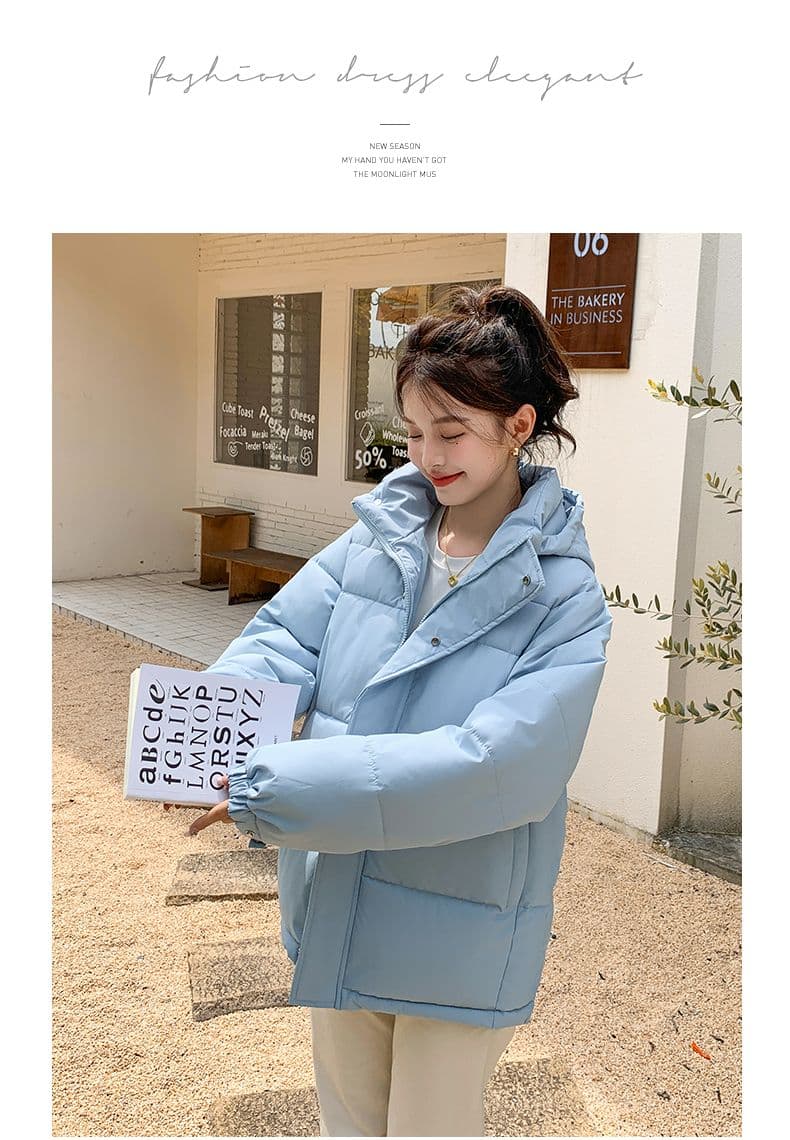 실사 미들 플레이 바람 면 의류 수 있습니다. 철거 모자 캐주얼 남녀 웨어러블 미니멀리즘 루즈핏 종류 후드 다운 재킷 상세 이미지 28