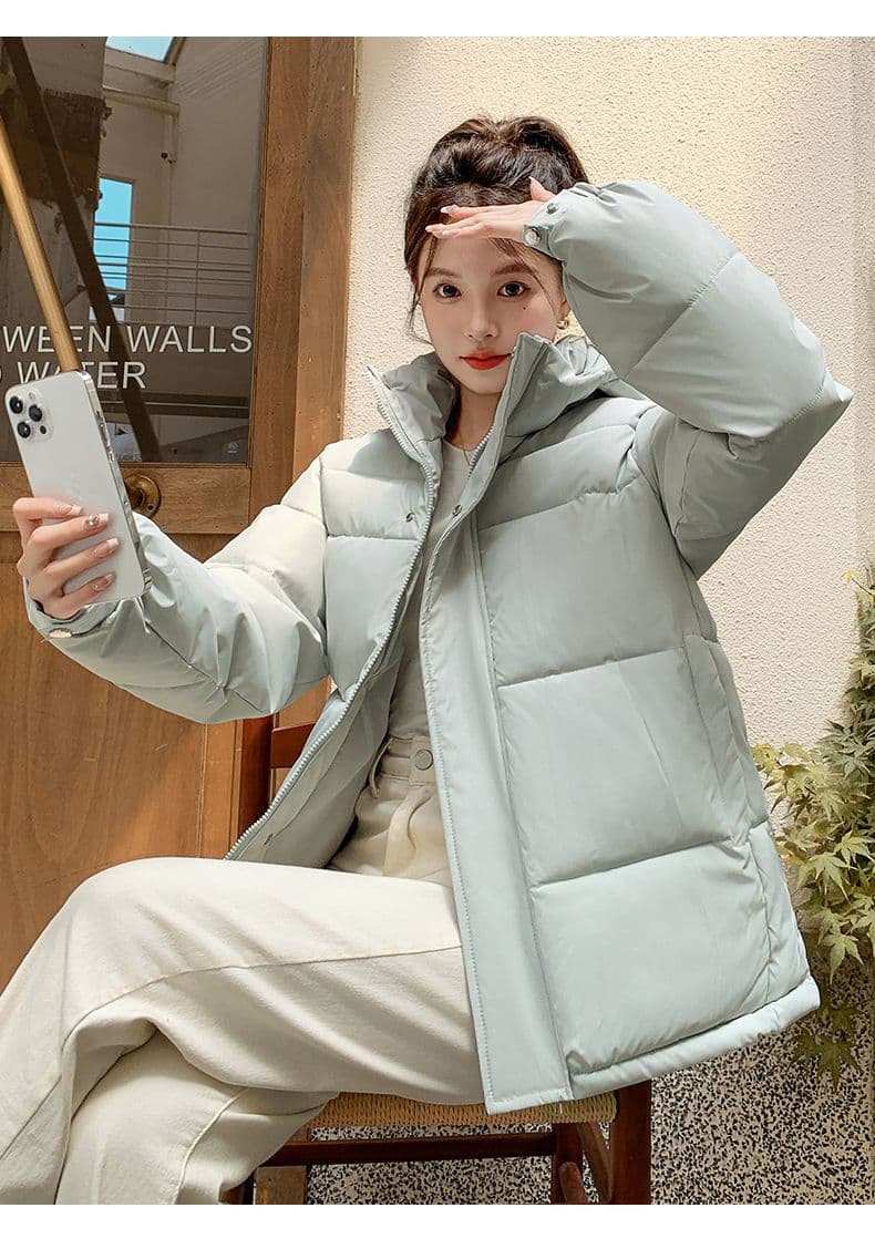 실사 미들 플레이 바람 면 의류 수 있습니다. 철거 모자 캐주얼 남녀 웨어러블 미니멀리즘 루즈핏 종류 후드 다운 재킷 상세 이미지 31
