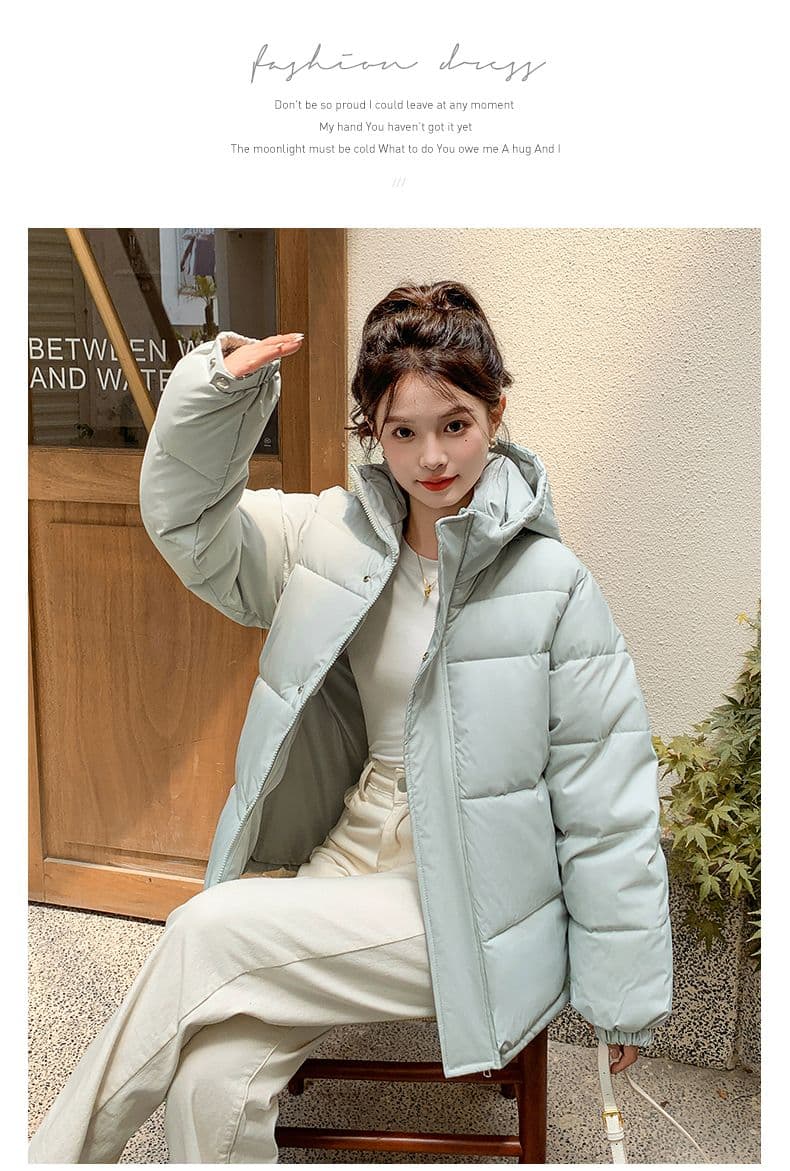 실사 미들 플레이 바람 면 의류 수 있습니다. 철거 모자 캐주얼 남녀 웨어러블 미니멀리즘 루즈핏 종류 후드 다운 재킷 상세 이미지 32