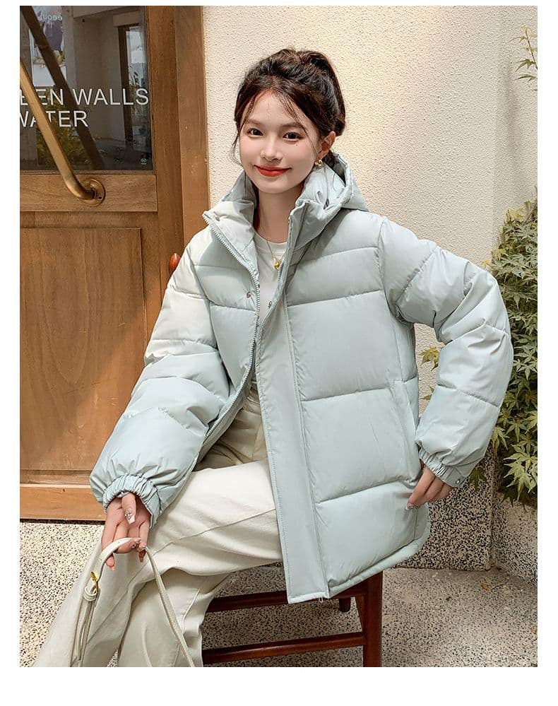 실사 미들 플레이 바람 면 의류 수 있습니다. 철거 모자 캐주얼 남녀 웨어러블 미니멀리즘 루즈핏 종류 후드 다운 재킷 상세 이미지 33
