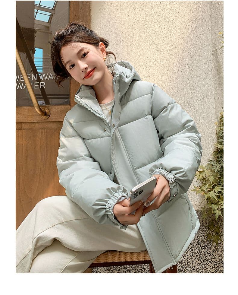실사 미들 플레이 바람 면 의류 수 있습니다. 철거 모자 캐주얼 남녀 웨어러블 미니멀리즘 루즈핏 종류 후드 다운 재킷 상세 이미지 37