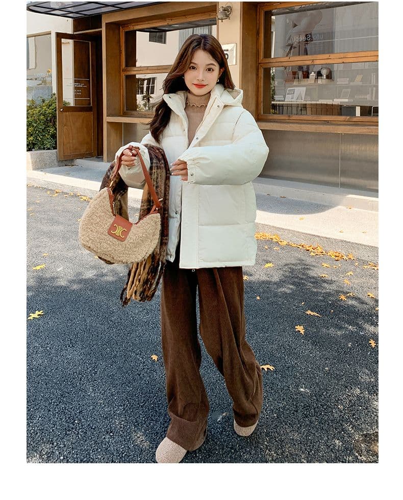 실사 미들 플레이 바람 면 의류 수 있습니다. 철거 모자 캐주얼 남녀 웨어러블 미니멀리즘 루즈핏 종류 후드 다운 재킷 상세 이미지 45