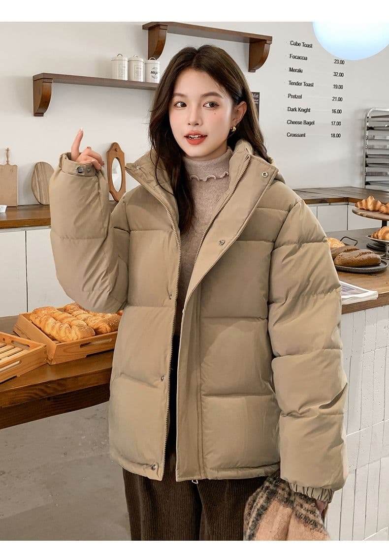 실사 미들 플레이 바람 면 의류 수 있습니다. 철거 모자 캐주얼 남녀 웨어러블 미니멀리즘 루즈핏 종류 후드 다운 재킷 상세 이미지 47