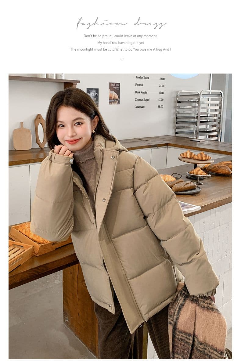 실사 미들 플레이 바람 면 의류 수 있습니다. 철거 모자 캐주얼 남녀 웨어러블 미니멀리즘 루즈핏 종류 후드 다운 재킷 상세 이미지 48