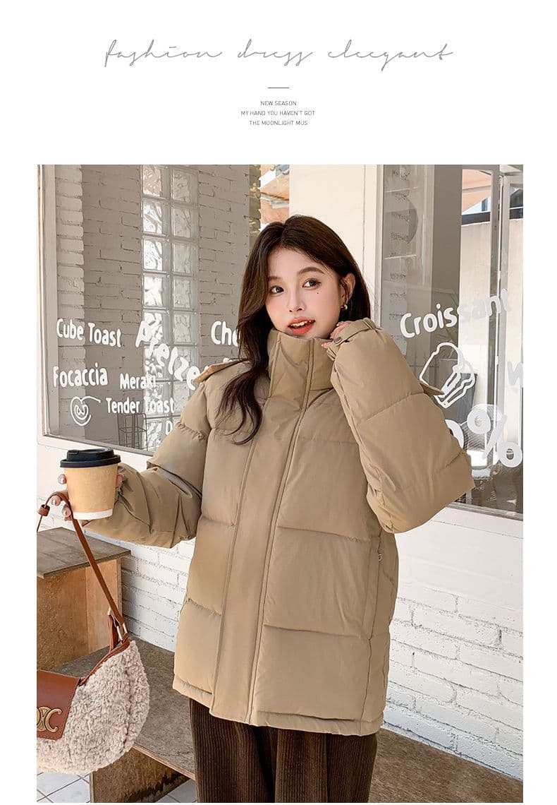 실사 미들 플레이 바람 면 의류 수 있습니다. 철거 모자 캐주얼 남녀 웨어러블 미니멀리즘 루즈핏 종류 후드 다운 재킷 상세 이미지 52