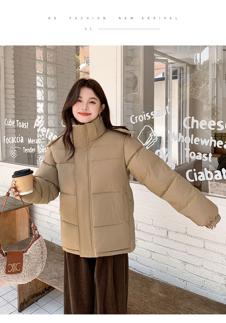 실사 미들 플레이 바람 면 의류 수 있습니다. 철거 모자 캐주얼 남녀 웨어러블 미니멀리즘 루즈핏 종류 후드 다운 재킷 상세 이미지 54