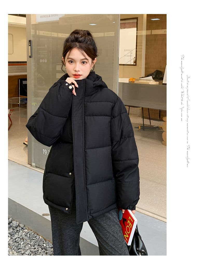 실사 미들 플레이 바람 면 의류 수 있습니다. 철거 모자 캐주얼 남녀 웨어러블 미니멀리즘 루즈핏 종류 후드 다운 재킷 상세 이미지 58