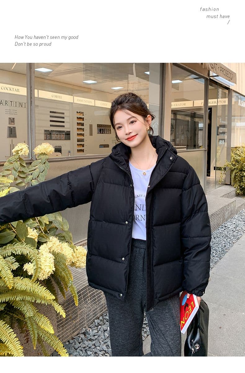 실사 미들 플레이 바람 면 의류 수 있습니다. 철거 모자 캐주얼 남녀 웨어러블 미니멀리즘 루즈핏 종류 후드 다운 재킷 상세 이미지 59