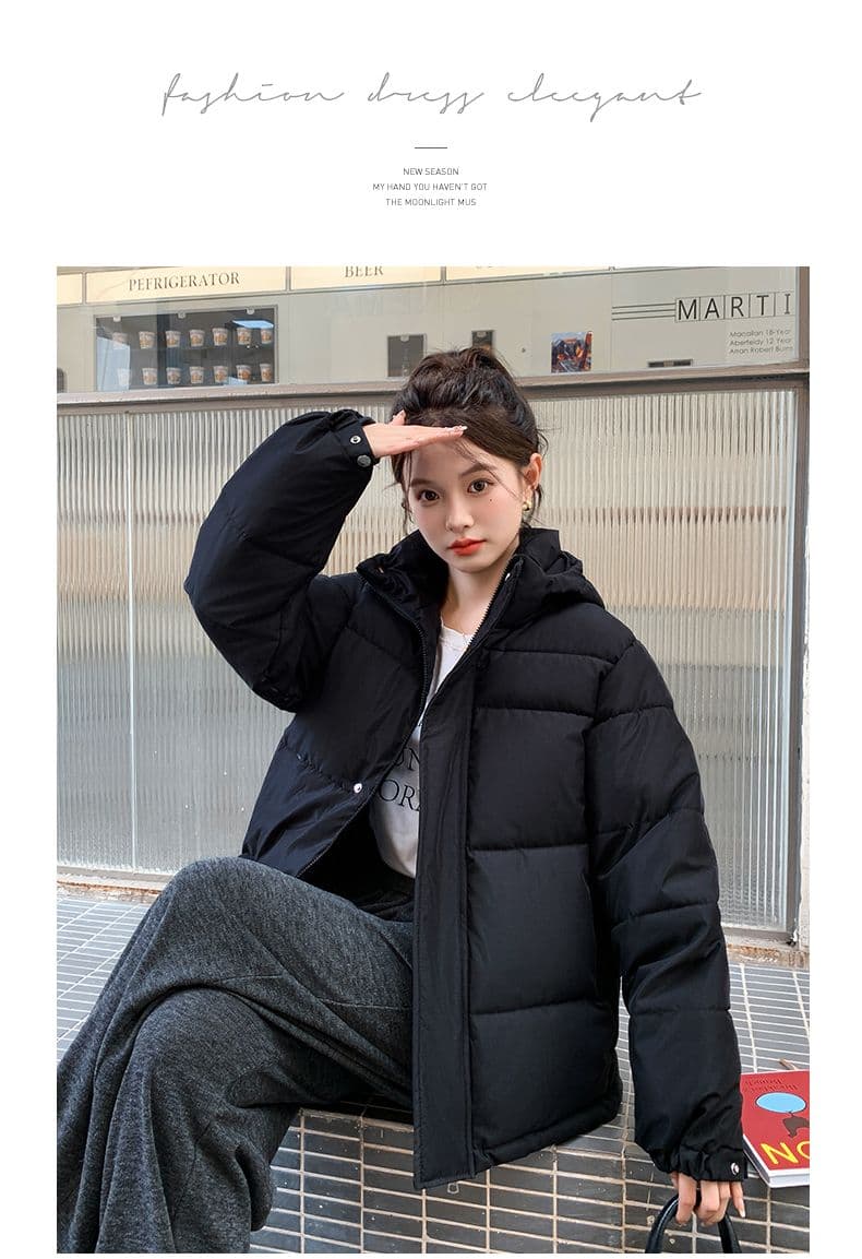 실사 미들 플레이 바람 면 의류 수 있습니다. 철거 모자 캐주얼 남녀 웨어러블 미니멀리즘 루즈핏 종류 후드 다운 재킷 상세 이미지 60
