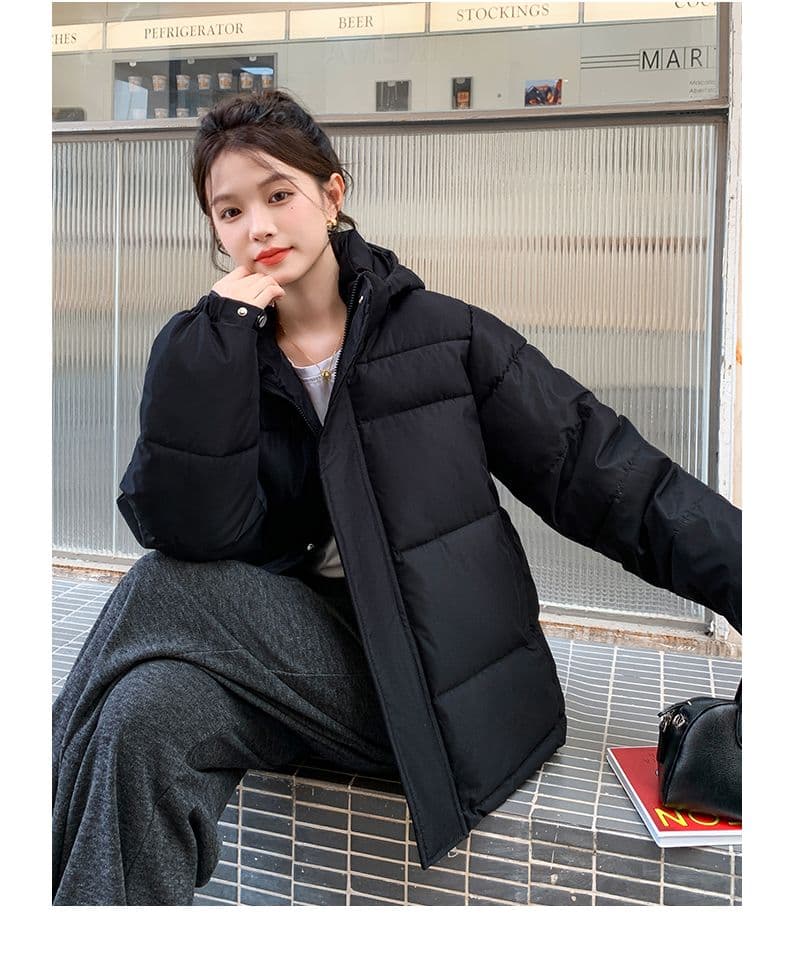 실사 미들 플레이 바람 면 의류 수 있습니다. 철거 모자 캐주얼 남녀 웨어러블 미니멀리즘 루즈핏 종류 후드 다운 재킷 상세 이미지 61