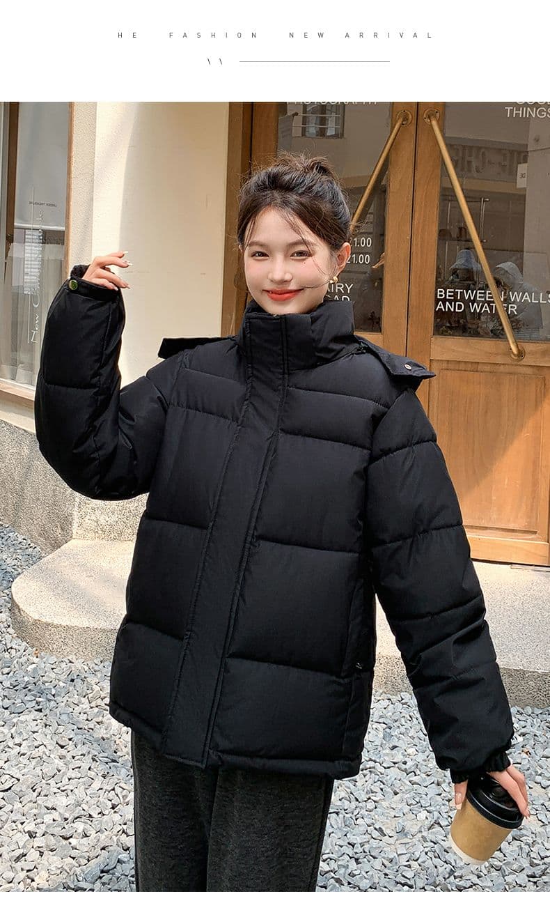 실사 미들 플레이 바람 면 의류 수 있습니다. 철거 모자 캐주얼 남녀 웨어러블 미니멀리즘 루즈핏 종류 후드 다운 재킷 상세 이미지 62