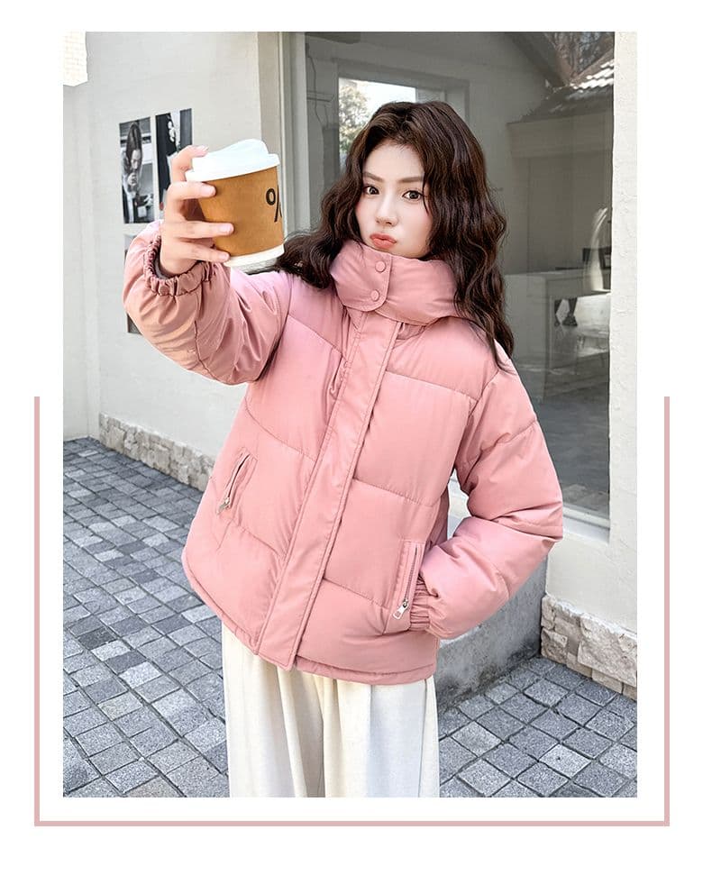 실사 빅 사이즈 면 의류 통통한 여동생 겨울 새로운 한국 스타일 루즈핏 두꺼운 패딩 재킷 작은 키 면 옷 상세 이미지 5