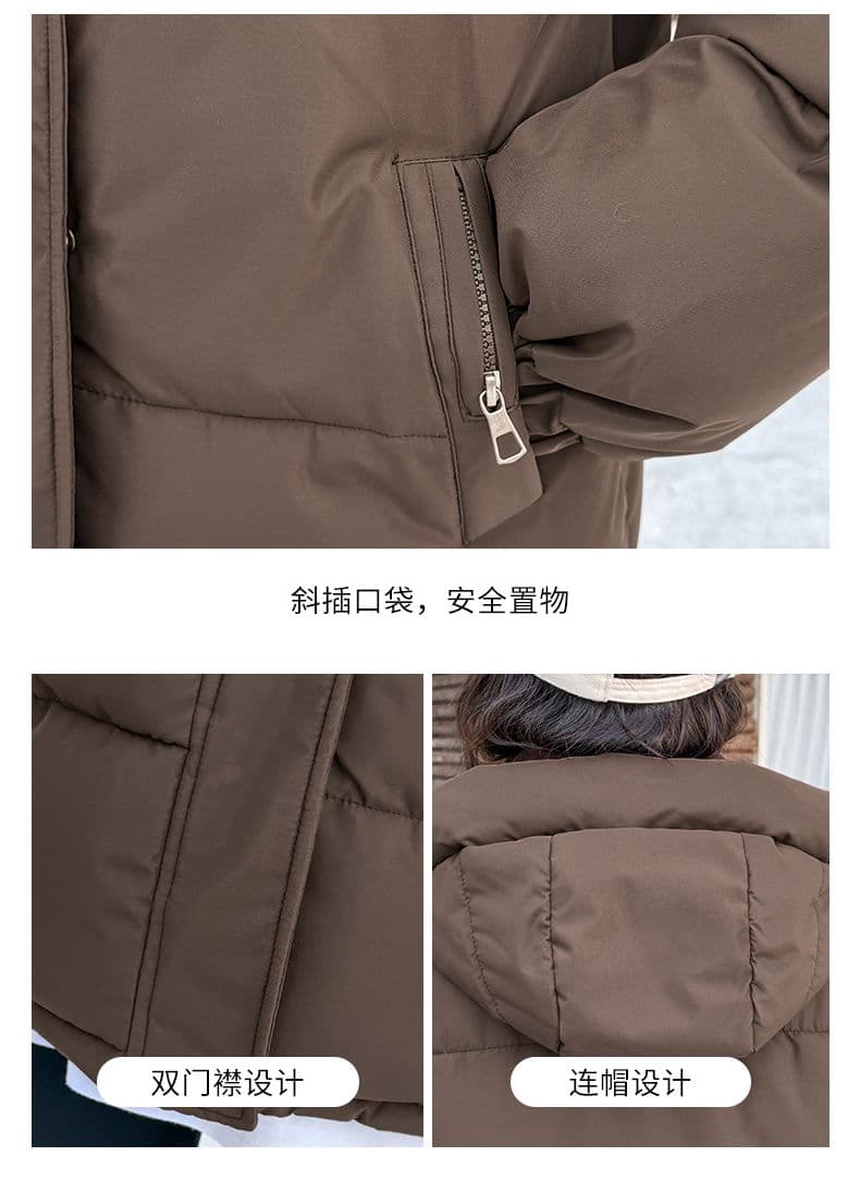 실사 빅 사이즈 면 의류 통통한 여동생 겨울 새로운 한국 스타일 루즈핏 두꺼운 패딩 재킷 작은 키 면 옷 상세 이미지 13