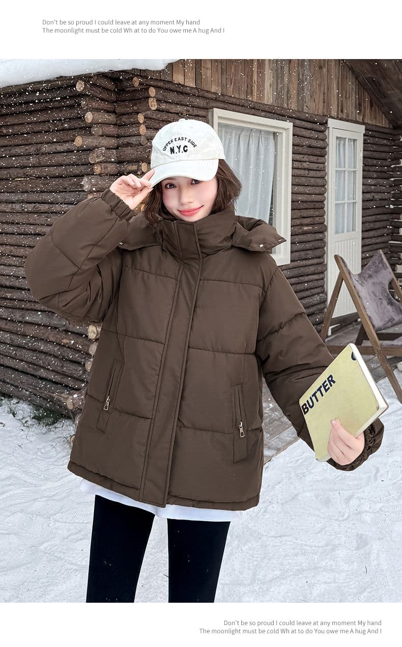 실사 빅 사이즈 면 의류 통통한 여동생 겨울 새로운 한국 스타일 루즈핏 두꺼운 패딩 재킷 작은 키 면 옷 상세 이미지 19