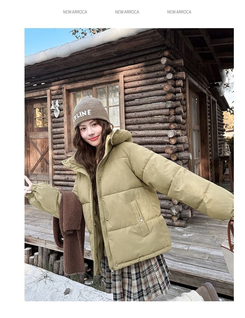 실사 빅 사이즈 면 의류 통통한 여동생 겨울 새로운 한국 스타일 루즈핏 두꺼운 패딩 재킷 작은 키 면 옷 상세 이미지 25