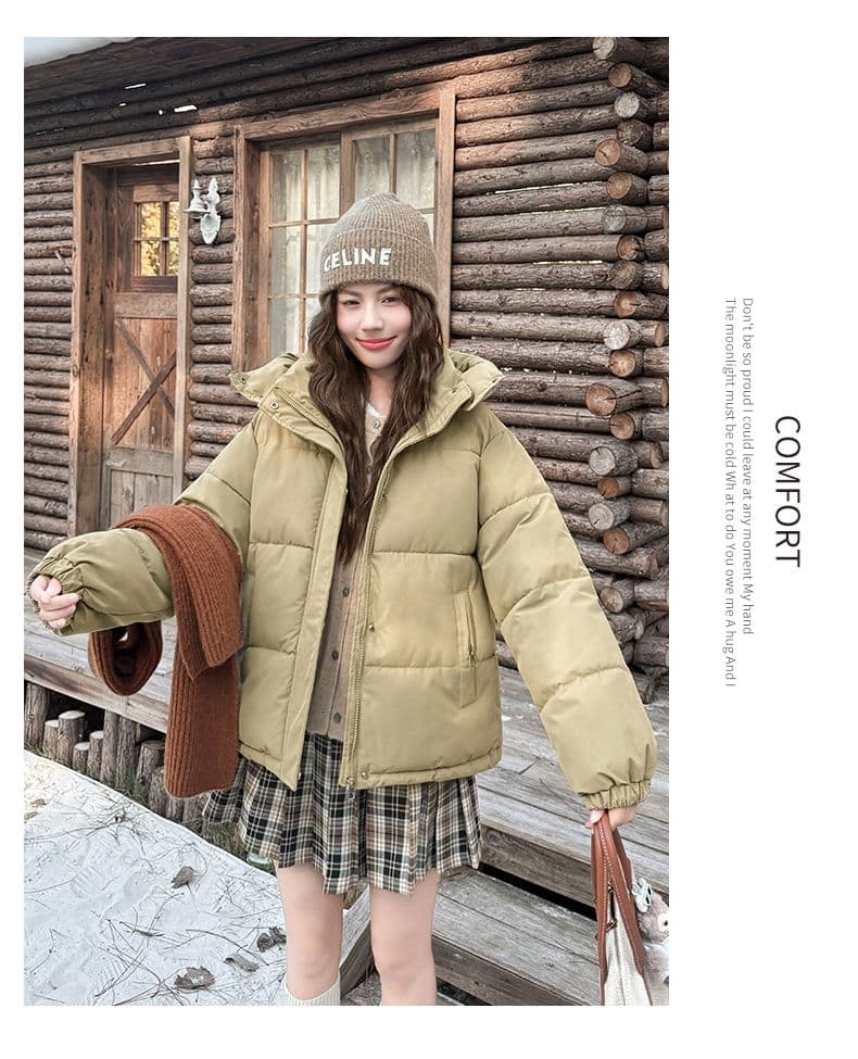 실사 빅 사이즈 면 의류 통통한 여동생 겨울 새로운 한국 스타일 루즈핏 두꺼운 패딩 재킷 작은 키 면 옷 상세 이미지 28