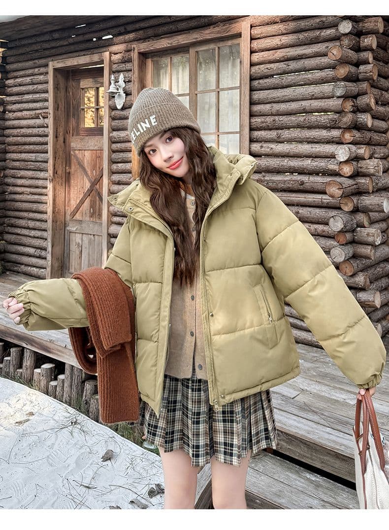 실사 빅 사이즈 면 의류 통통한 여동생 겨울 새로운 한국 스타일 루즈핏 두꺼운 패딩 재킷 작은 키 면 옷 상세 이미지 30