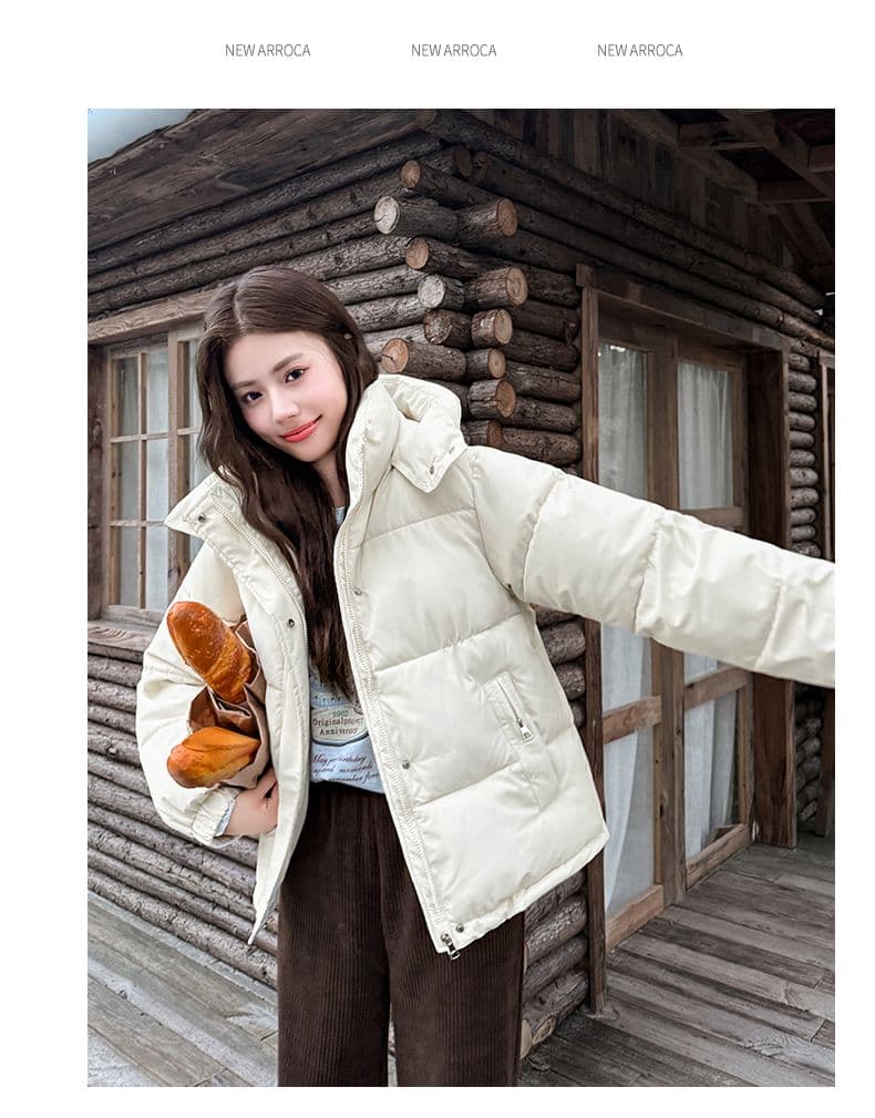 실사 빅 사이즈 면 의류 통통한 여동생 겨울 새로운 한국 스타일 루즈핏 두꺼운 패딩 재킷 작은 키 면 옷 상세 이미지 32