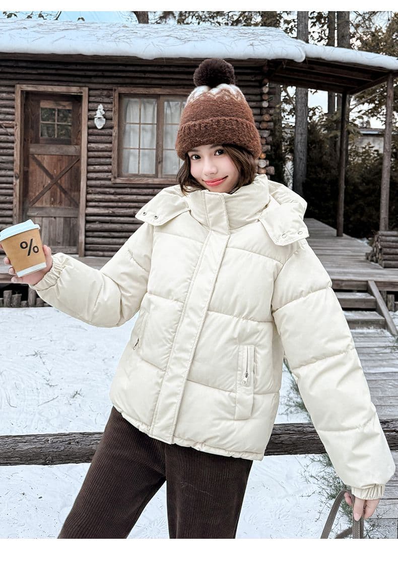 실사 빅 사이즈 면 의류 통통한 여동생 겨울 새로운 한국 스타일 루즈핏 두꺼운 패딩 재킷 작은 키 면 옷 상세 이미지 34