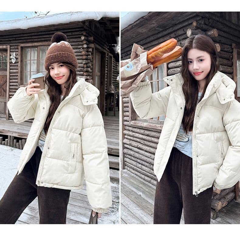 실사 빅 사이즈 면 의류 통통한 여동생 겨울 새로운 한국 스타일 루즈핏 두꺼운 패딩 재킷 작은 키 면 옷 상세 이미지 36