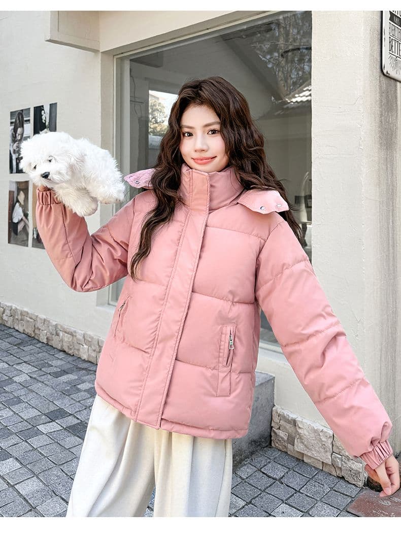 실사 빅 사이즈 면 의류 통통한 여동생 겨울 새로운 한국 스타일 루즈핏 두꺼운 패딩 재킷 작은 키 면 옷 상세 이미지 38