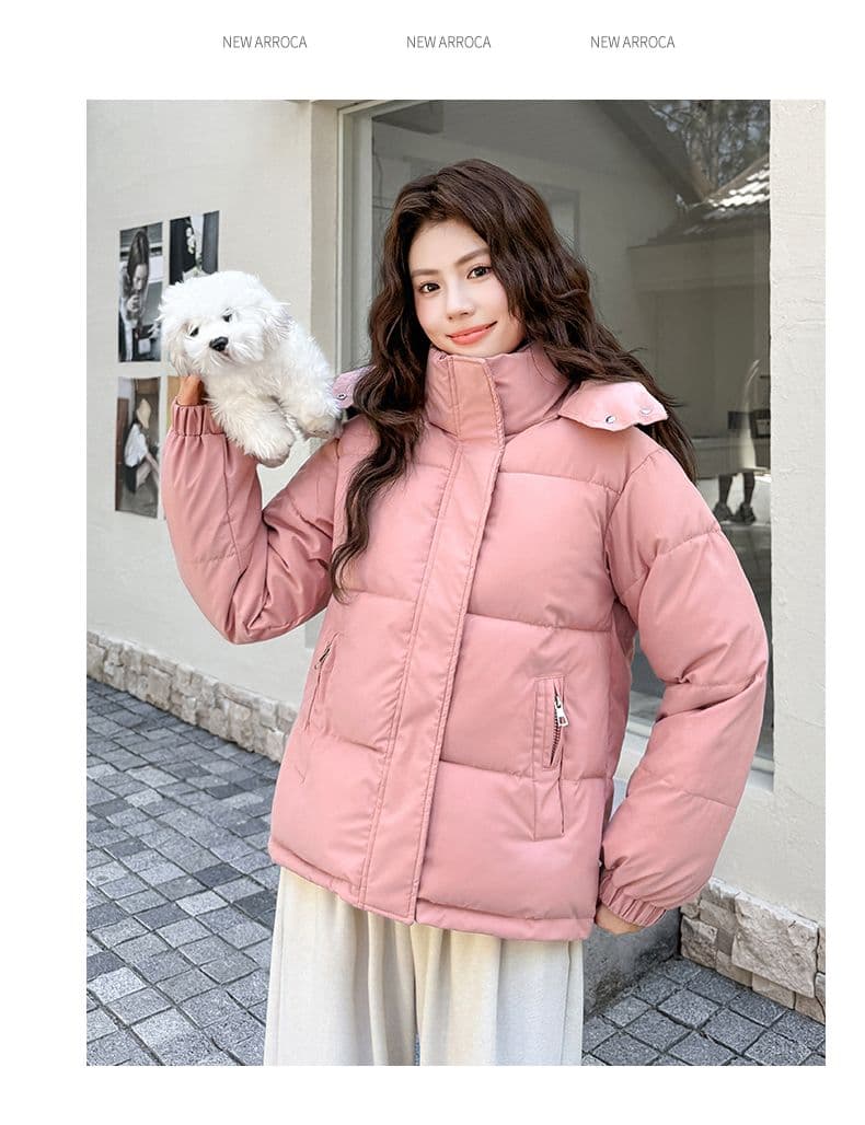 실사 빅 사이즈 면 의류 통통한 여동생 겨울 새로운 한국 스타일 루즈핏 두꺼운 패딩 재킷 작은 키 면 옷 상세 이미지 39