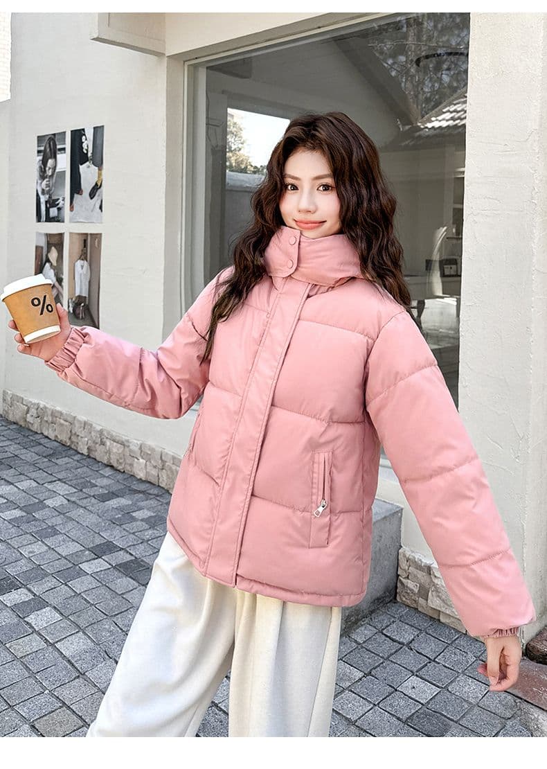 실사 빅 사이즈 면 의류 통통한 여동생 겨울 새로운 한국 스타일 루즈핏 두꺼운 패딩 재킷 작은 키 면 옷 상세 이미지 41