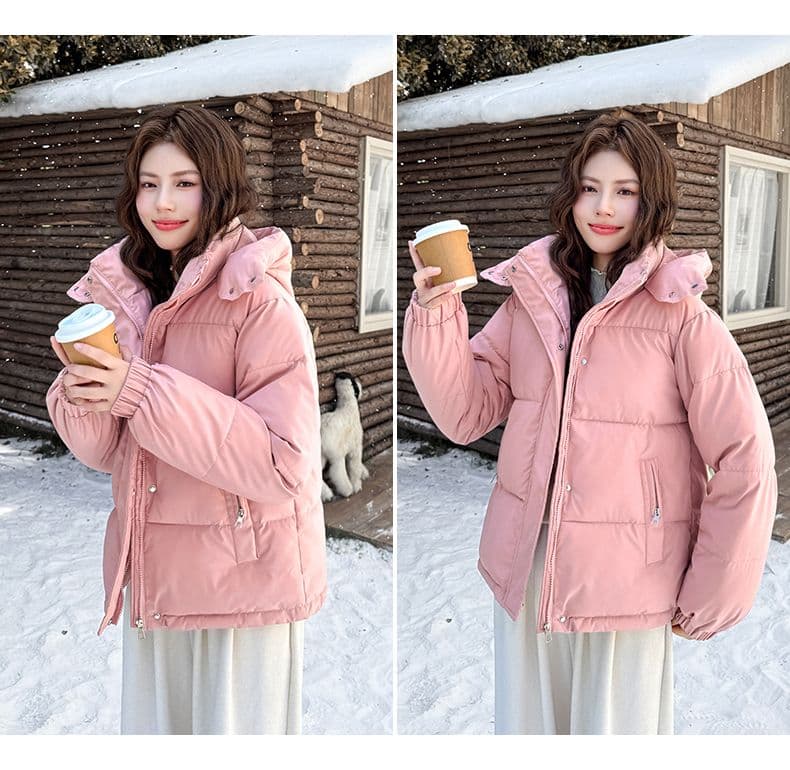 실사 빅 사이즈 면 의류 통통한 여동생 겨울 새로운 한국 스타일 루즈핏 두꺼운 패딩 재킷 작은 키 면 옷 상세 이미지 45