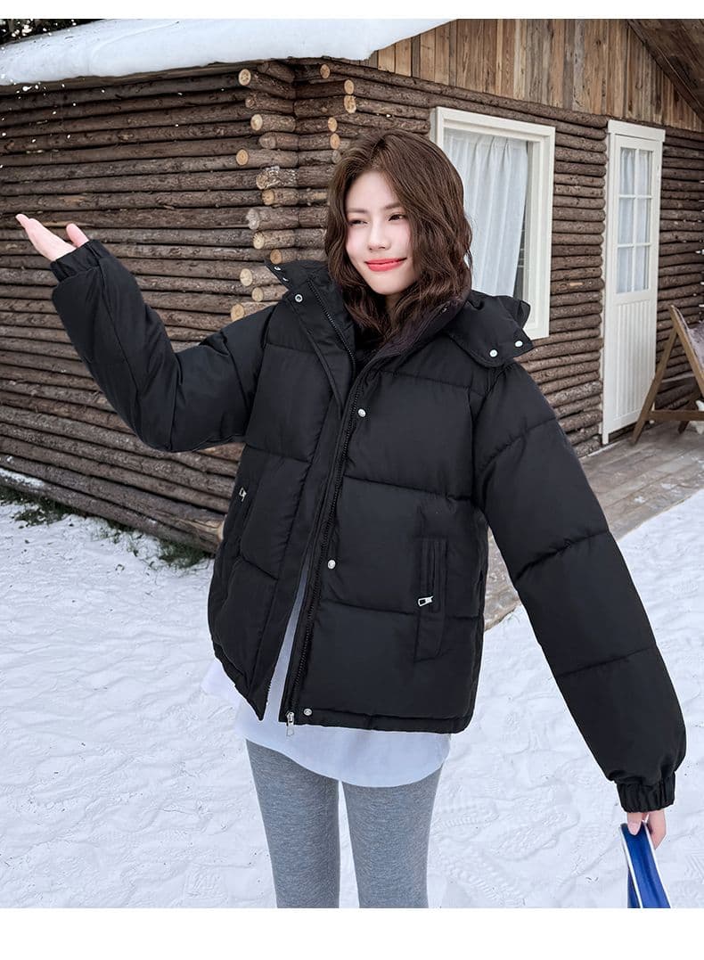 실사 빅 사이즈 면 의류 통통한 여동생 겨울 새로운 한국 스타일 루즈핏 두꺼운 패딩 재킷 작은 키 면 옷 상세 이미지 47