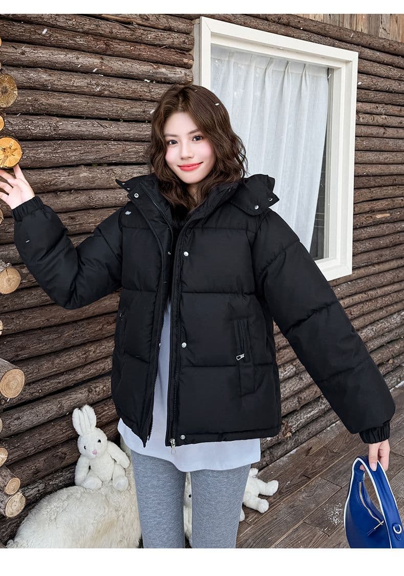 실사 빅 사이즈 면 의류 통통한 여동생 겨울 새로운 한국 스타일 루즈핏 두꺼운 패딩 재킷 작은 키 면 옷 상세 이미지 50