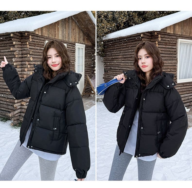 실사 빅 사이즈 면 의류 통통한 여동생 겨울 새로운 한국 스타일 루즈핏 두꺼운 패딩 재킷 작은 키 면 옷 상세 이미지 52