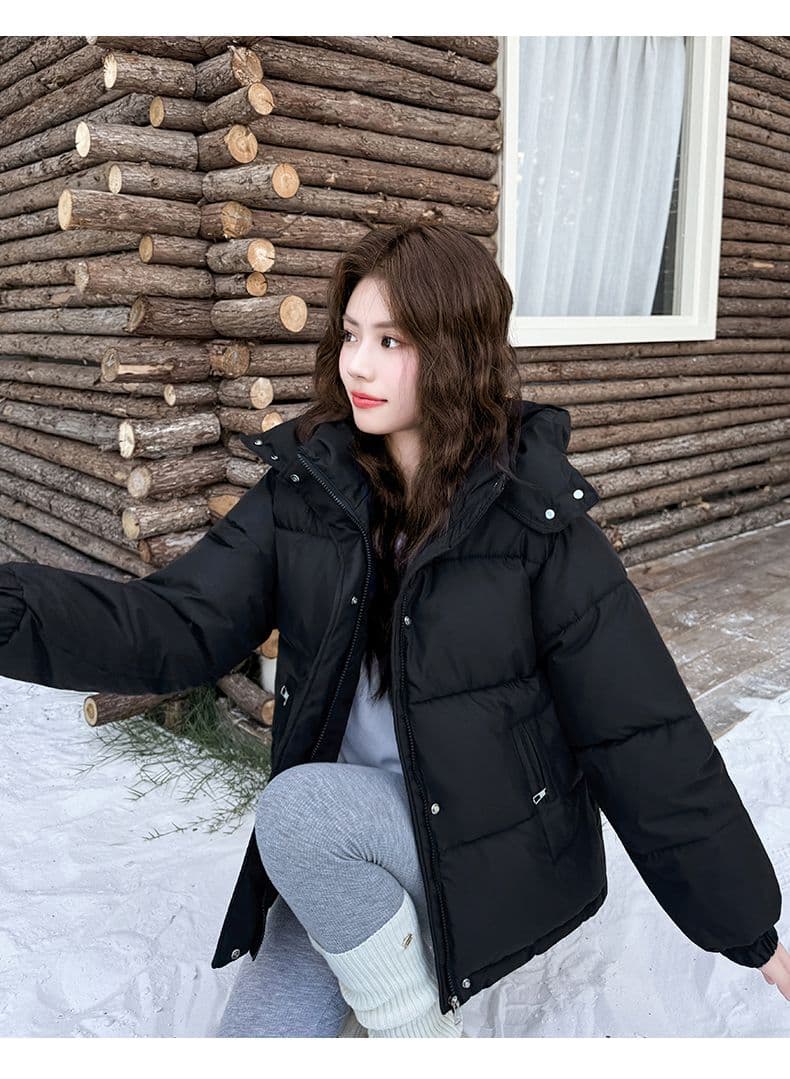 실사 빅 사이즈 면 의류 통통한 여동생 겨울 새로운 한국 스타일 루즈핏 두꺼운 패딩 재킷 작은 키 면 옷 상세 이미지 53