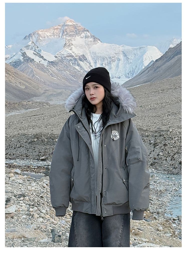 실사 면 의류 여성 면 옷 2025 년 겨울 새로운 ins 큰 모피 칼라 한국 스타일 트렌디 목화 진딧물 재킷 트렌디 상세 이미지 11