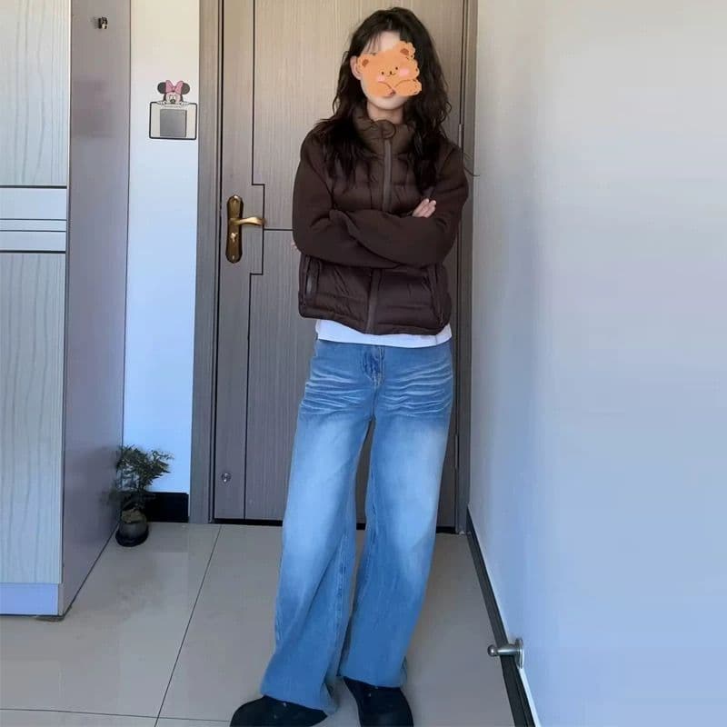 경량 아래 면화 의류 패치워크 후드티 여성 스탠드 칼라 가을 겨울 패션 고급 미니멀리즘 재킷 트렌디 상세 이미지 20
