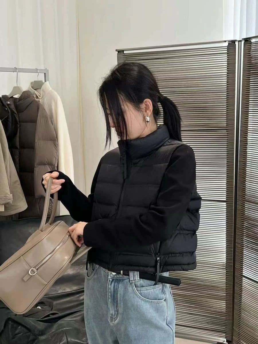 경량 아래 면화 의류 패치워크 후드티 여성 스탠드 칼라 가을 겨울 패션 고급 미니멀리즘 재킷 트렌디 상세 이미지 23