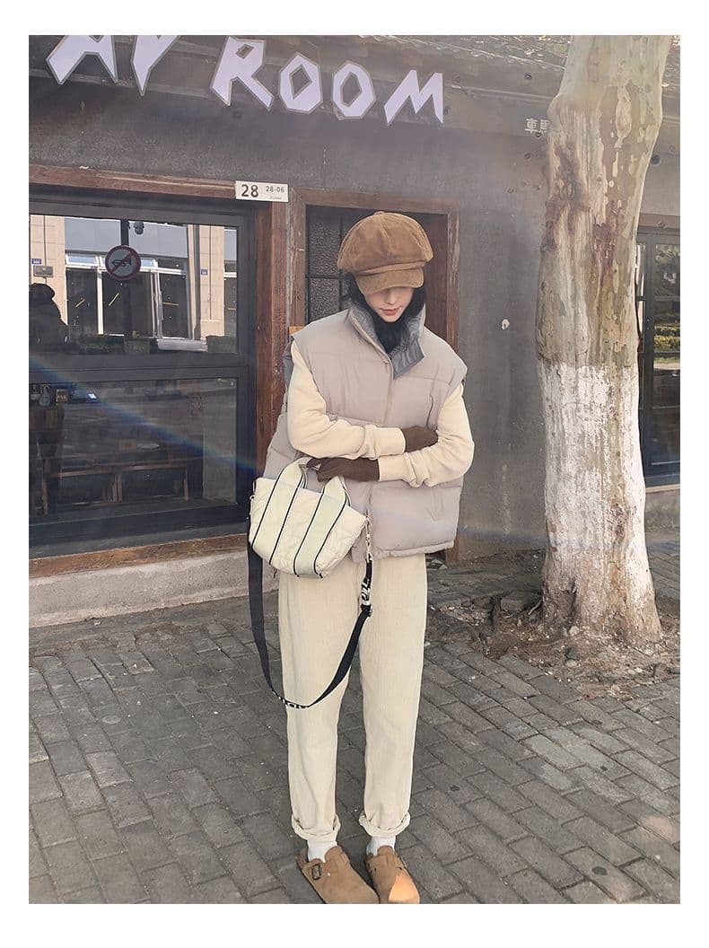 실사 양면 착용 조끼 여자 2025 년 가을 겨울 새로운 한국 스타일 루즈핏 어깨 조끼 자켓 상세 이미지 17