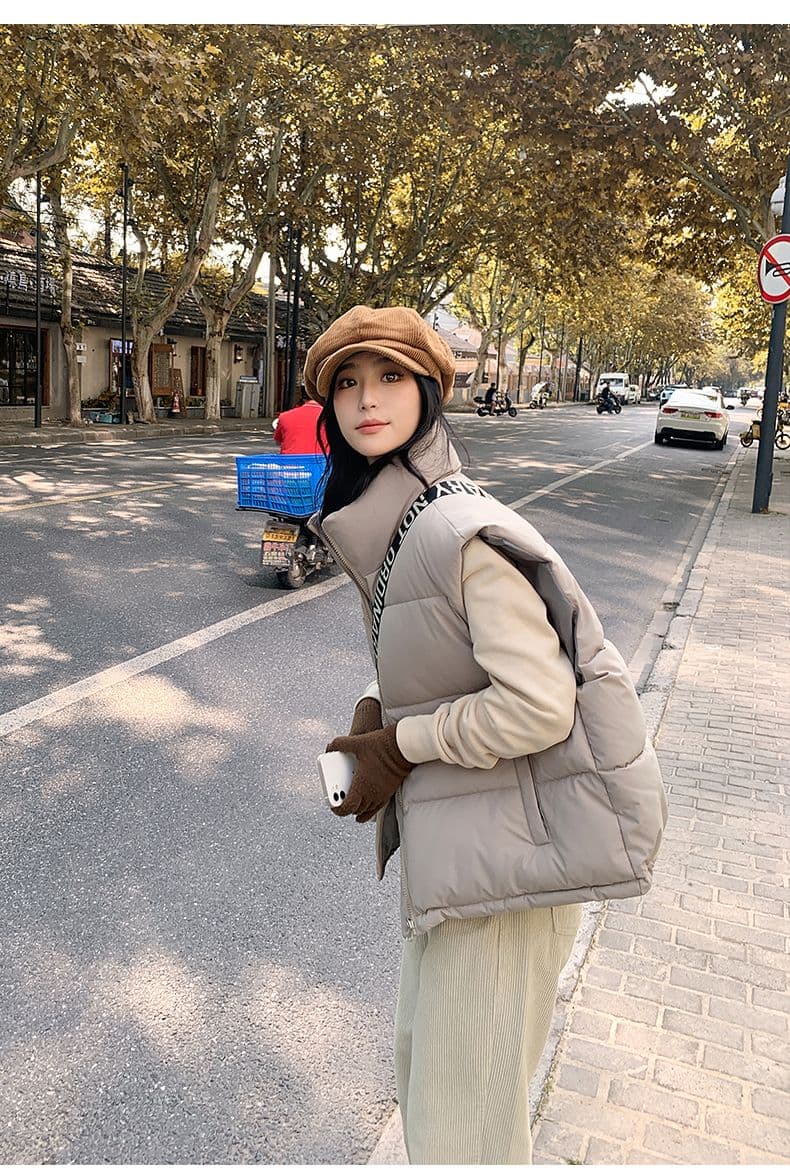 실사 양면 착용 조끼 여자 2025 년 가을 겨울 새로운 한국 스타일 루즈핏 어깨 조끼 자켓 상세 이미지 19