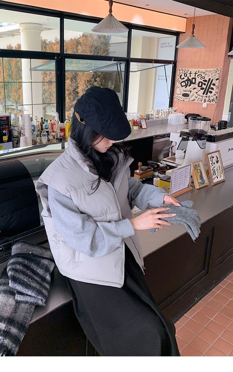 실사 양면 착용 조끼 여자 2025 년 가을 겨울 새로운 한국 스타일 루즈핏 어깨 조끼 자켓 상세 이미지 26