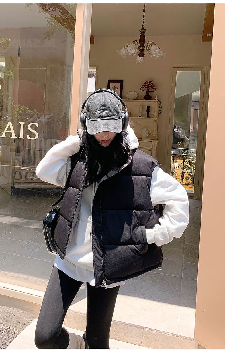 실사 양면 착용 조끼 여자 2025 년 가을 겨울 새로운 한국 스타일 루즈핏 어깨 조끼 자켓 상세 이미지 68