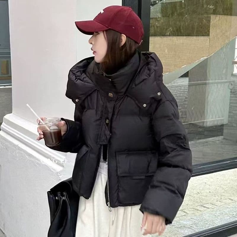 한국 스타일 고급 디자인 센스 패션 아래 면화 의류 여성 항구 추세 겨울 작은 키 보온 다용도 면 옷 재킷 상세 이미지 2