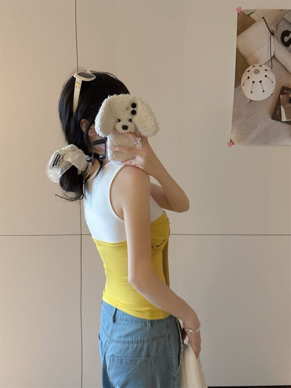 나만의 것을 가져와 라. 가슴 패드 순수한 욕망 핫걸 배색 나비 매듭 스트랩 캐미솔 봄 여름 새로운 몸매 가꾸기 상세 이미지 14