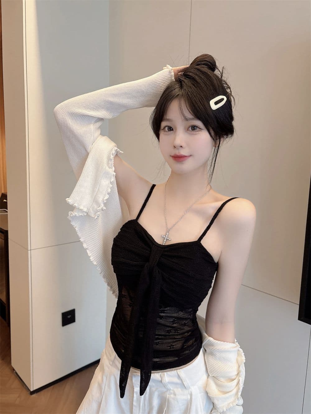 나만의 것을 가져와 라. 가슴 패드 나비 매듭 순수한 욕망 레이스 캐미솔 26 여름 외출용 고급 센스 인사이드 가져 가라. 상세 이미지 15
