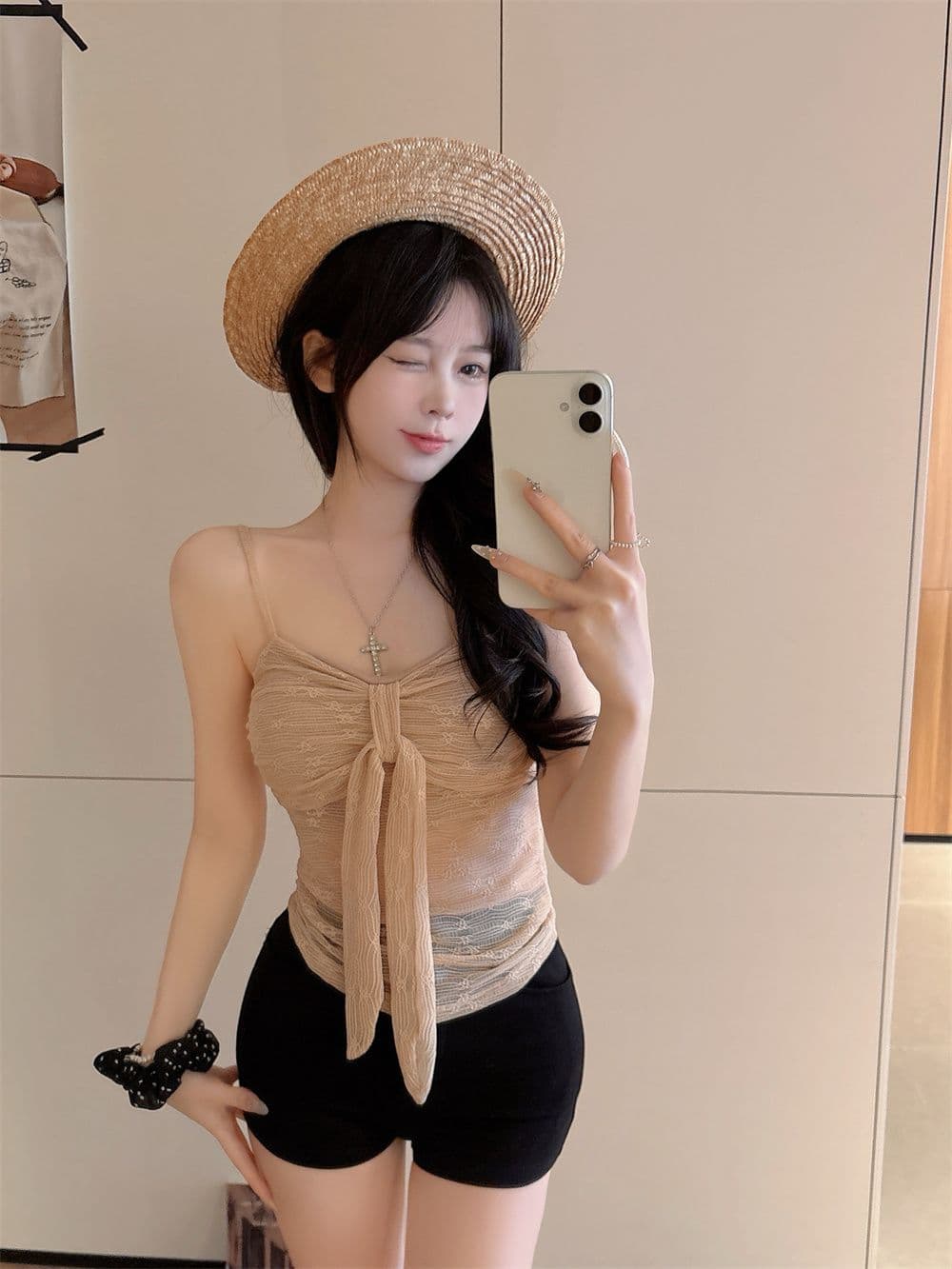 나만의 것을 가져와 라. 가슴 패드 나비 매듭 순수한 욕망 레이스 캐미솔 26 여름 외출용 고급 센스 인사이드 가져 가라. 상세 이미지 16