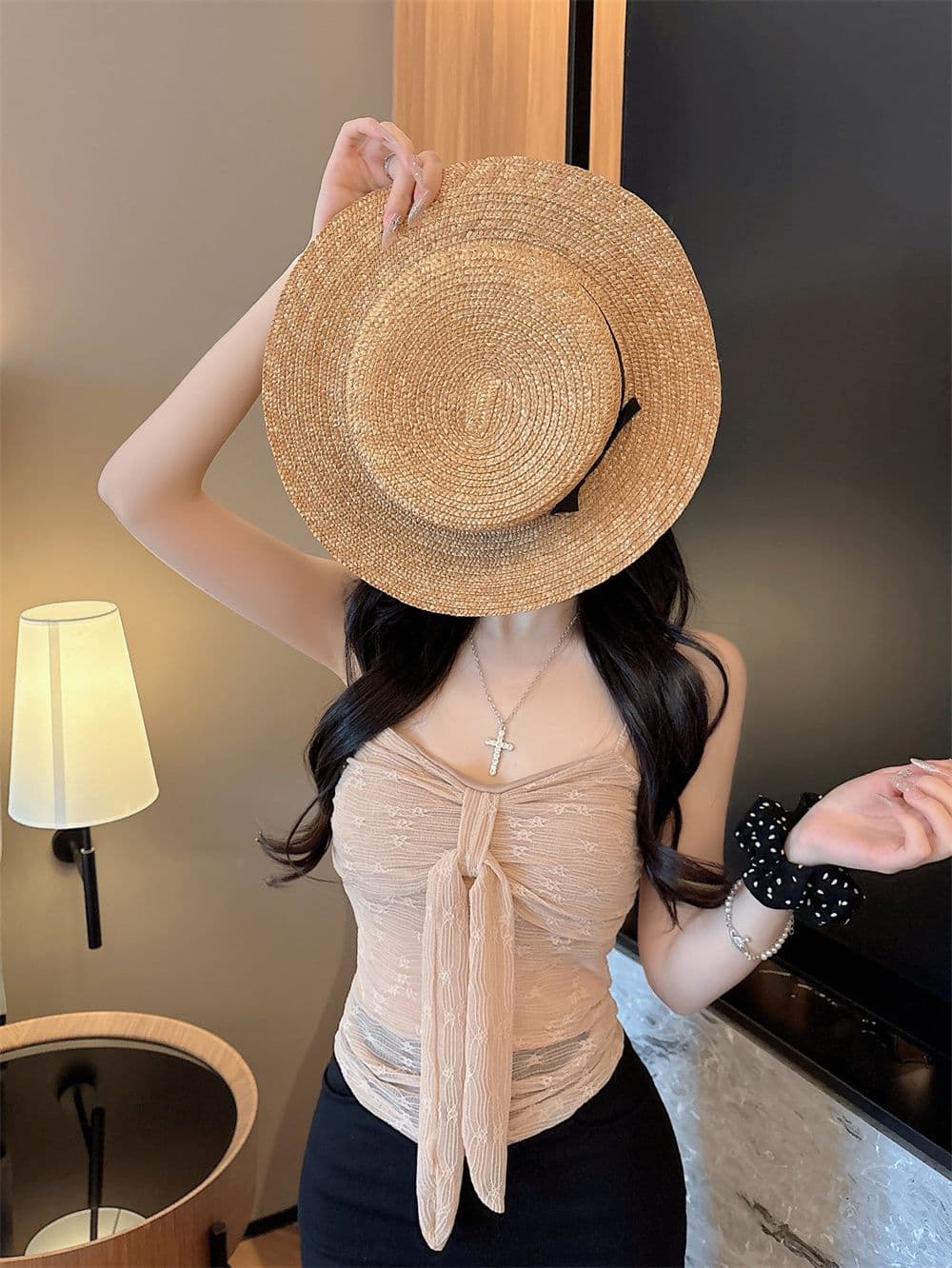 나만의 것을 가져와 라. 가슴 패드 나비 매듭 순수한 욕망 레이스 캐미솔 26 여름 외출용 고급 센스 인사이드 가져 가라. 상세 이미지 18