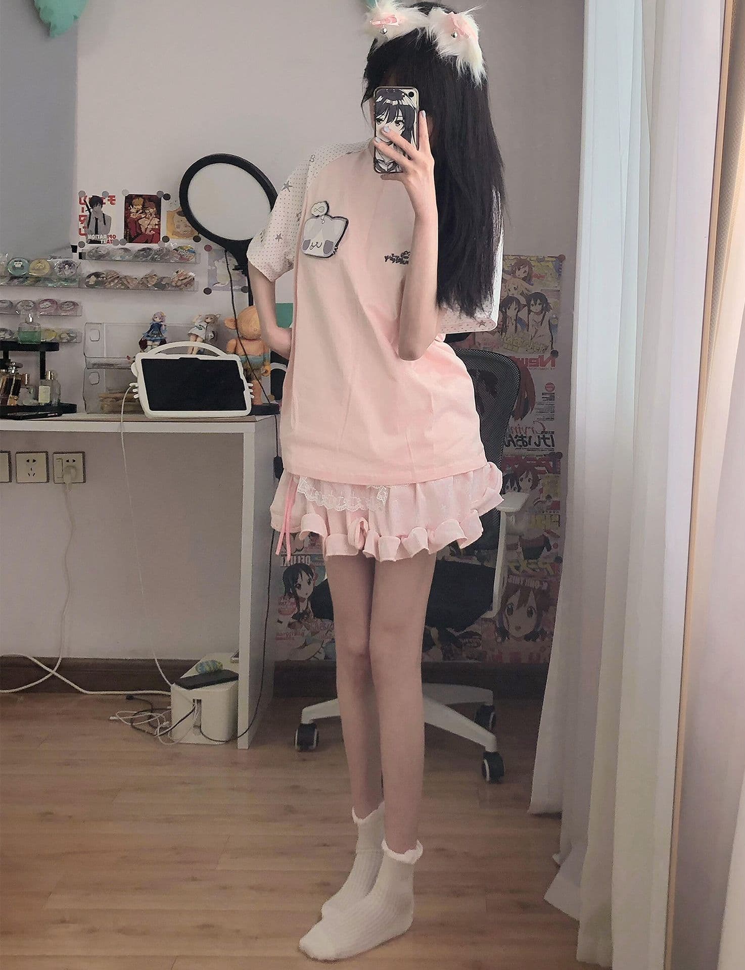 자수 원본 마술 막대기 19 지점 220 그램 순면 반팔 티셔츠 여성 상세 이미지 13