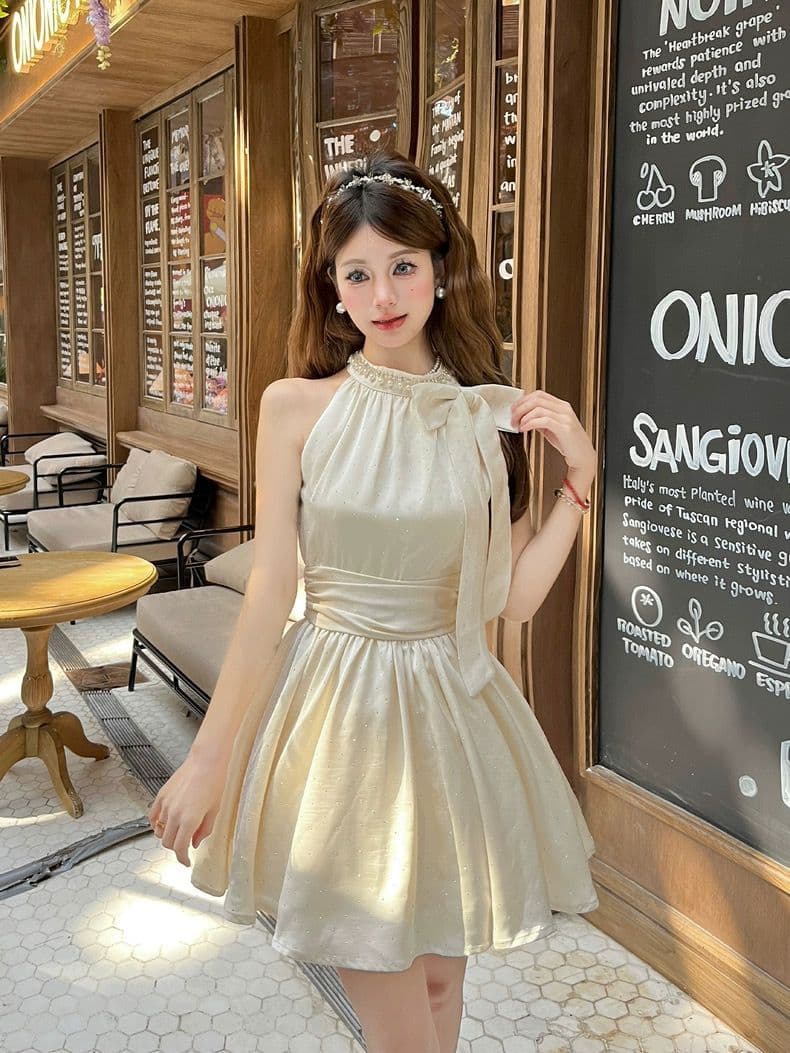 우유 달콤한 작은 샤넬 스타일 행침 목 슈퍼 요정 드레스 2026 여름 센 부서 품격 연령 감소 슬림해 보이는 요정 치마 작은 키 이미지 4