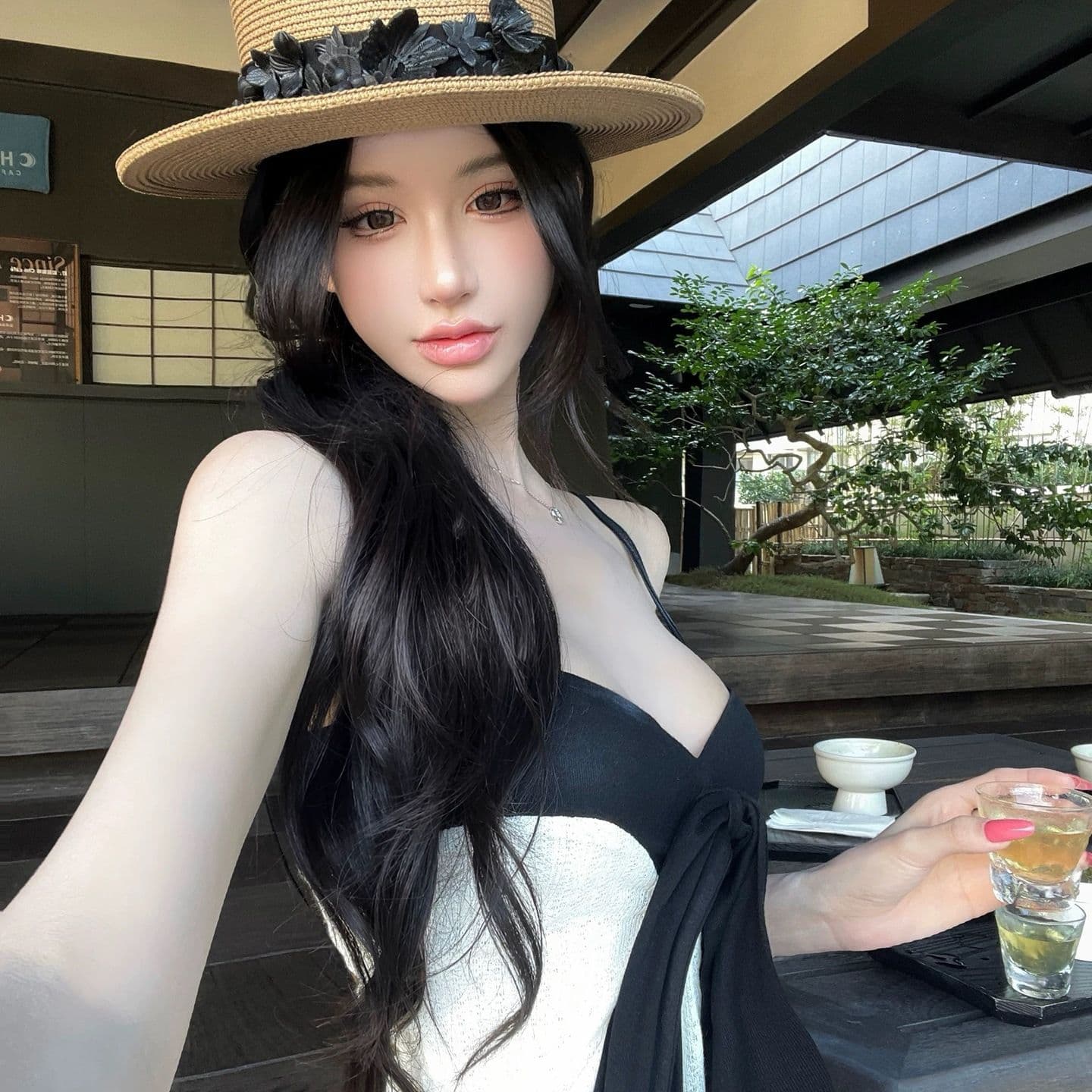 새로운 고급 센스 배색 슬립 여성 드레스 여름 로얄 자매 바람 허리 수축 예복 치마 몸매 가꾸기 슬림해 보이는 롱 스커트 상세 이미지 1