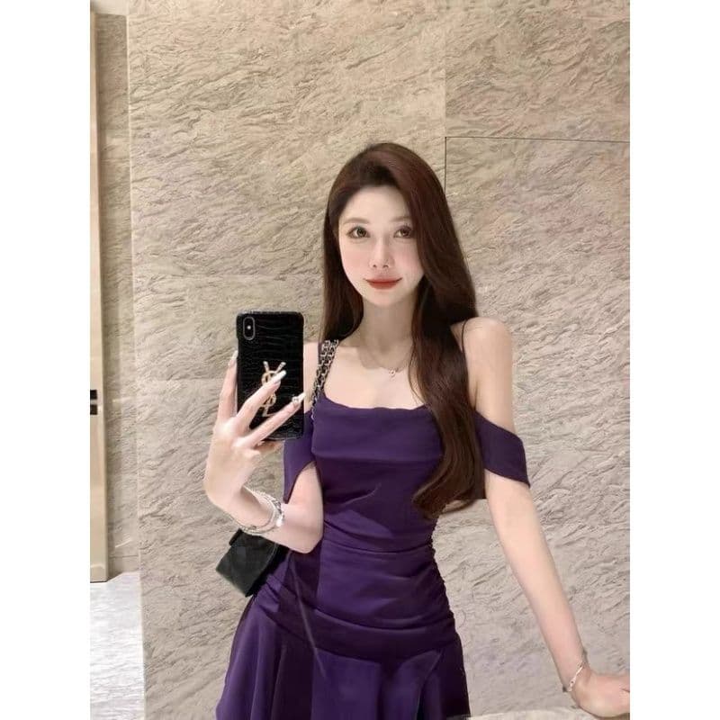 디자인 센스 빛 요리 한 바람 드레스 여름 새로운 슬립 몸매 가꾸기 슬림해 보이는 불규칙 프릴 품격 짧은 치마 상세 이미지 5