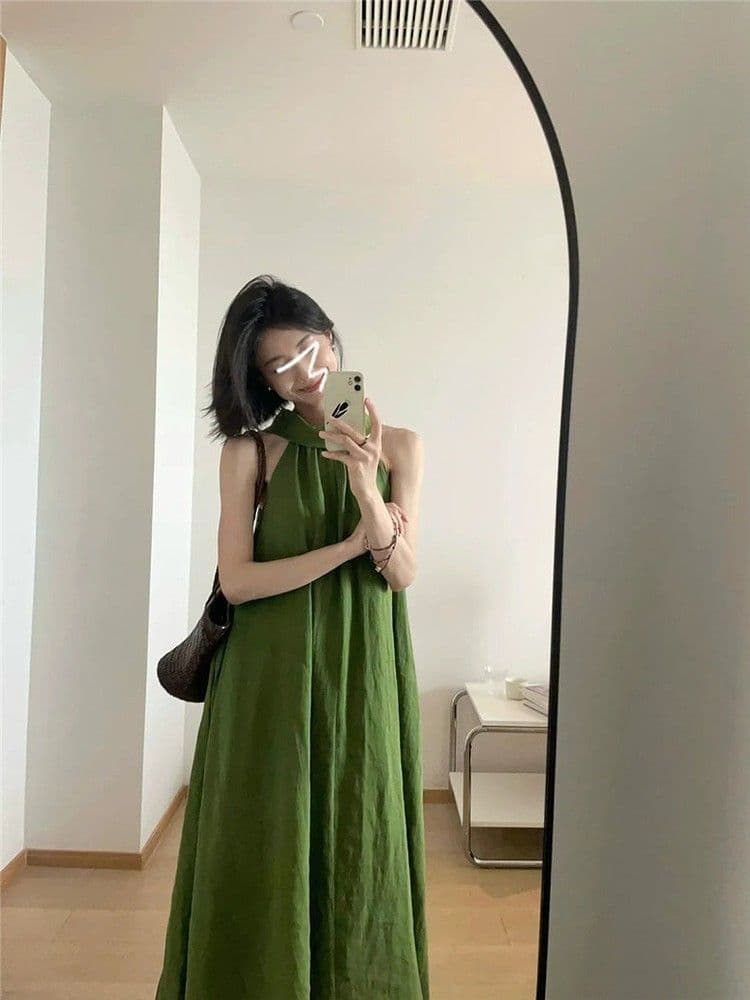 2026 여름 프랑스식 행침 목 스타일 품격 허리 수축 느긋한 바람 휴가 드레스 센 부서 디스플레이 화이트 오프숄더 길다 치마 상세 이미지 5