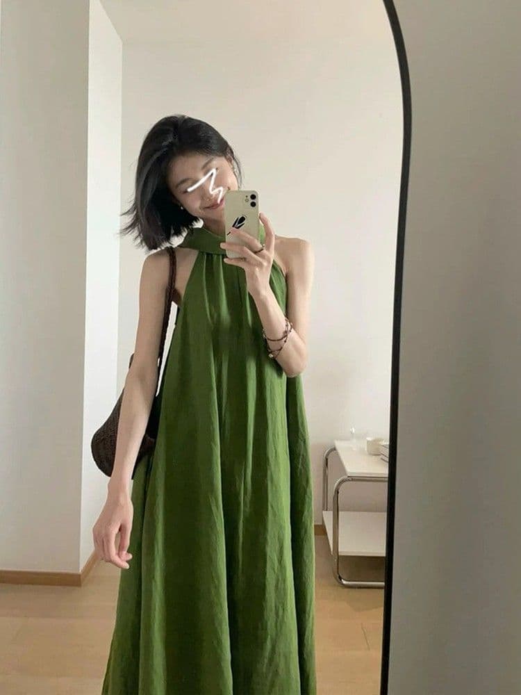 2026 여름 프랑스식 행침 목 스타일 품격 허리 수축 느긋한 바람 휴가 드레스 센 부서 디스플레이 화이트 오프숄더 길다 치마 상세 이미지 6